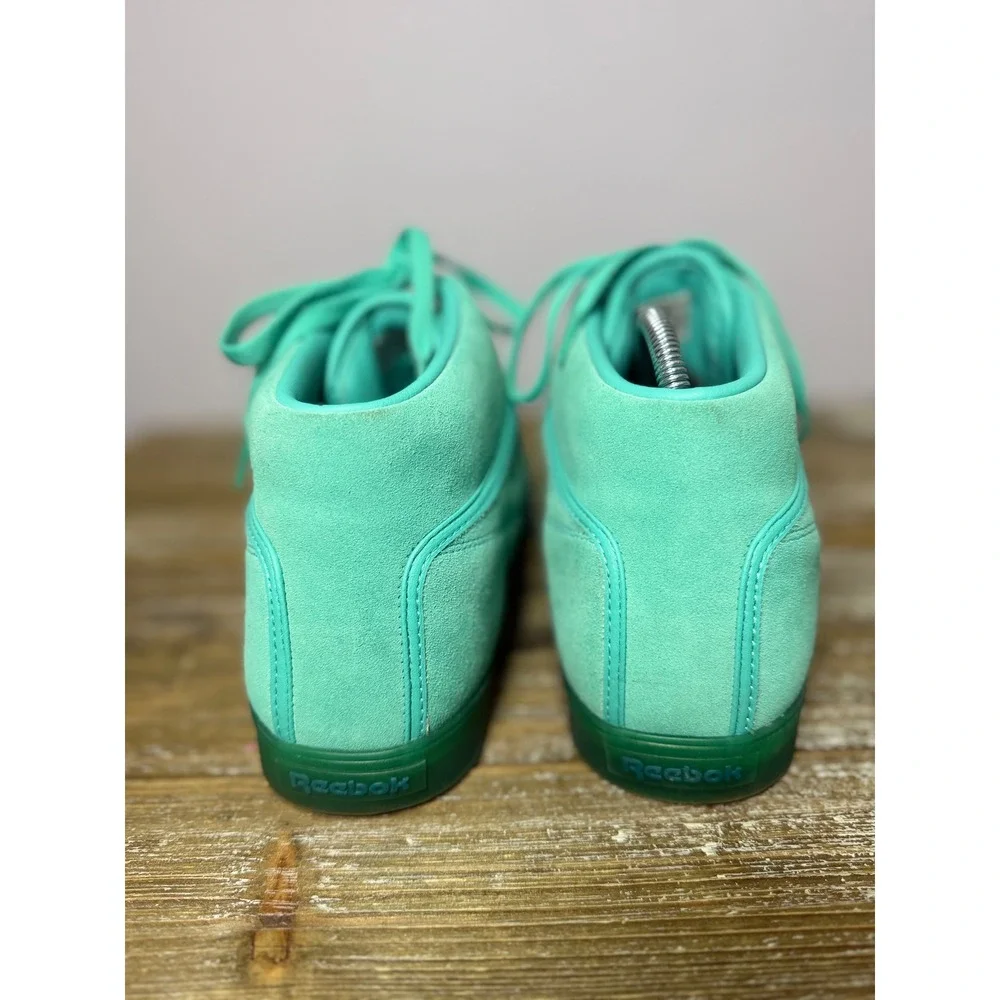 Reebok High Top Mid Teal Suede Casual Retro Sneakers Mens Streetwear Size 13